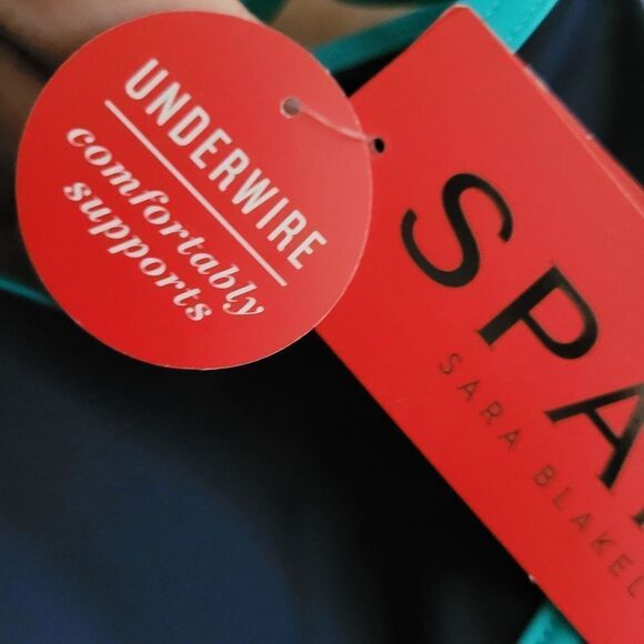 $140 NEW SPANX 8 SHAPING UNDERWIRE ONE PIECE BLUE TURQUOISE  SWIMSUIT NWT - Picture 2 of 10